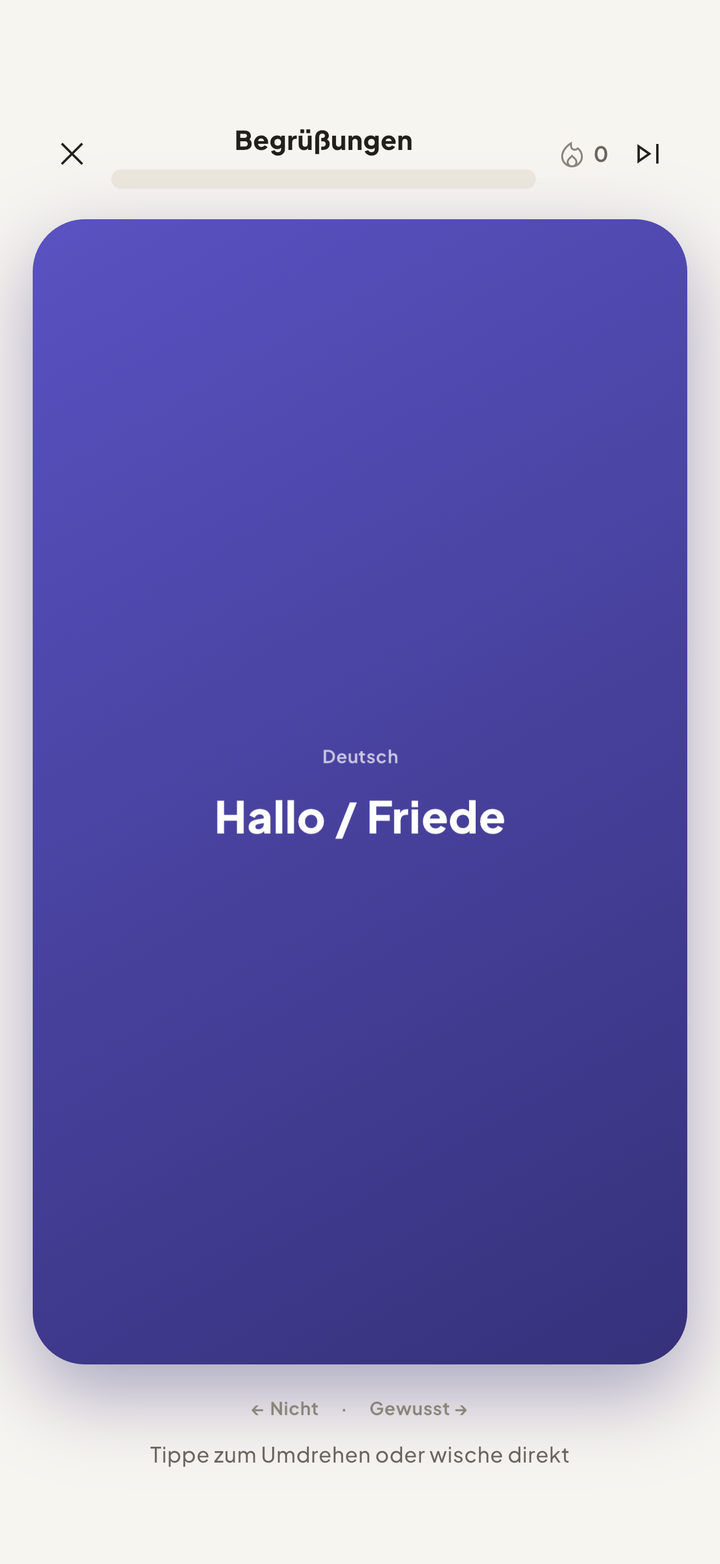 Karteikarte mit Spaced Repetition